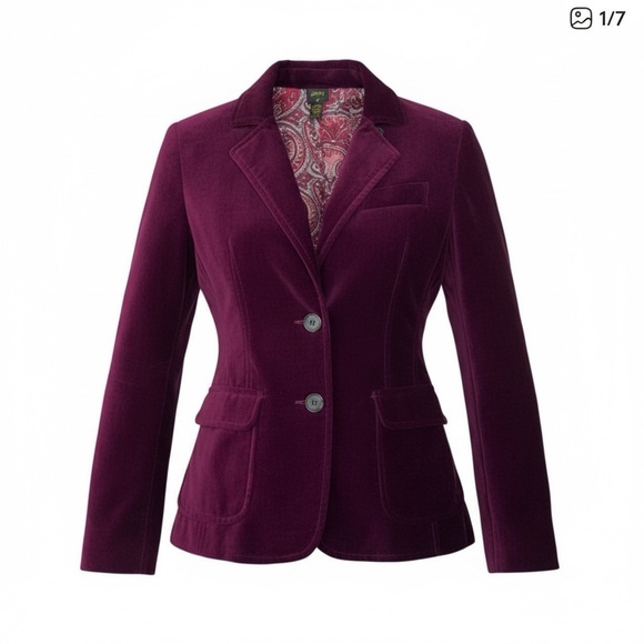 Plenty by Tracy Reese Jackets & Blazers - Anthropologie Plenty‎ Y2K Burgundy Velvet Blazer Jacket 4